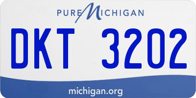 MI license plate DKT3202