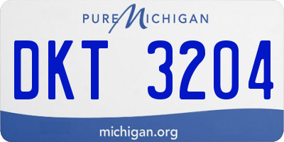 MI license plate DKT3204
