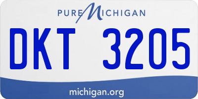 MI license plate DKT3205