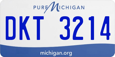 MI license plate DKT3214