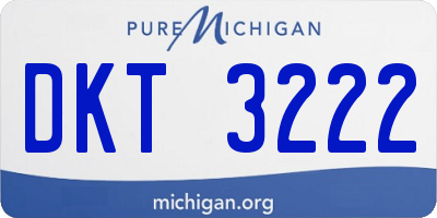 MI license plate DKT3222