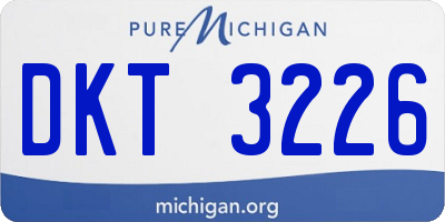 MI license plate DKT3226