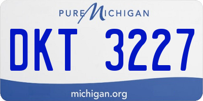 MI license plate DKT3227