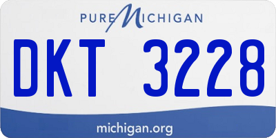MI license plate DKT3228