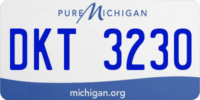 MI license plate DKT3230