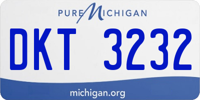 MI license plate DKT3232