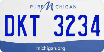 MI license plate DKT3234