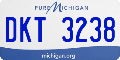 MI license plate DKT3238