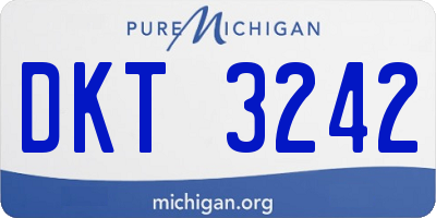 MI license plate DKT3242