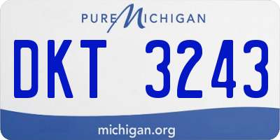 MI license plate DKT3243