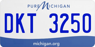 MI license plate DKT3250