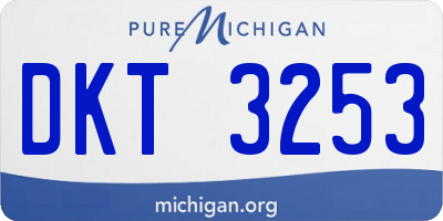 MI license plate DKT3253