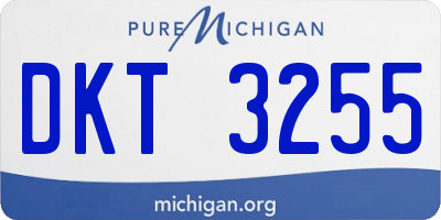 MI license plate DKT3255