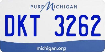 MI license plate DKT3262