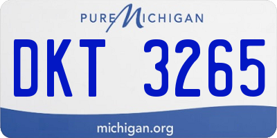 MI license plate DKT3265