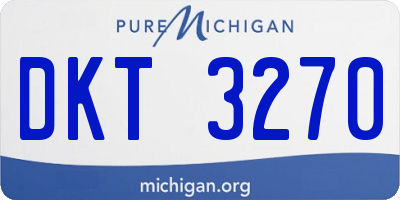 MI license plate DKT3270