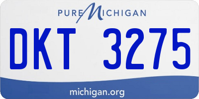 MI license plate DKT3275