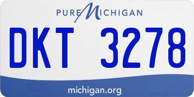 MI license plate DKT3278