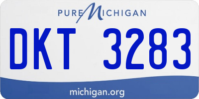 MI license plate DKT3283
