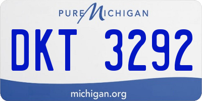 MI license plate DKT3292