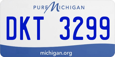 MI license plate DKT3299