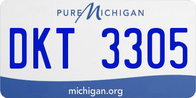 MI license plate DKT3305