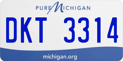 MI license plate DKT3314