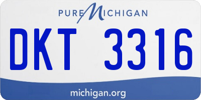 MI license plate DKT3316