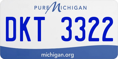 MI license plate DKT3322
