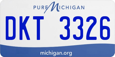 MI license plate DKT3326