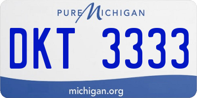 MI license plate DKT3333