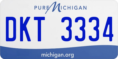 MI license plate DKT3334