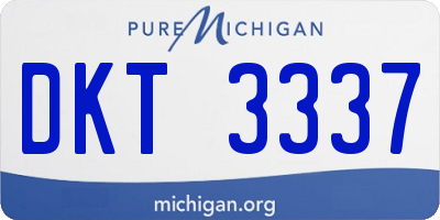 MI license plate DKT3337
