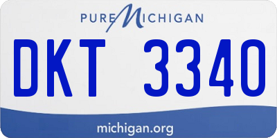 MI license plate DKT3340