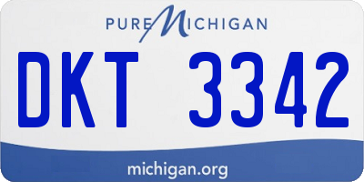MI license plate DKT3342