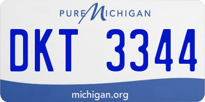 MI license plate DKT3344