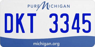 MI license plate DKT3345