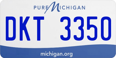 MI license plate DKT3350