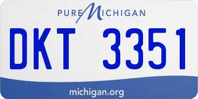 MI license plate DKT3351