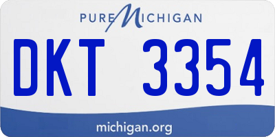 MI license plate DKT3354