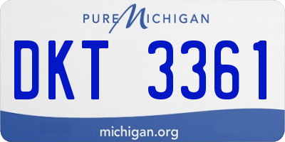 MI license plate DKT3361