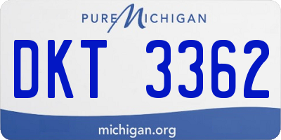 MI license plate DKT3362