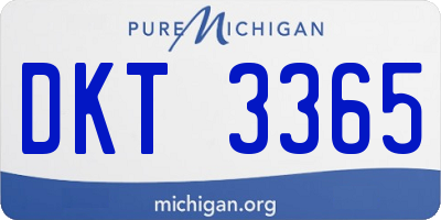 MI license plate DKT3365