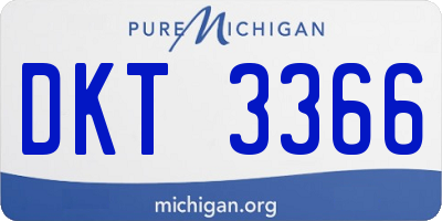 MI license plate DKT3366