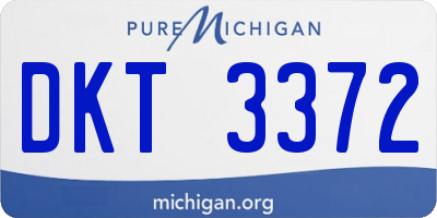 MI license plate DKT3372