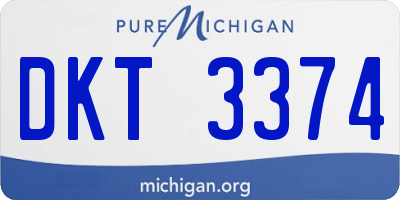 MI license plate DKT3374