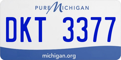 MI license plate DKT3377
