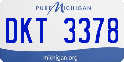 MI license plate DKT3378