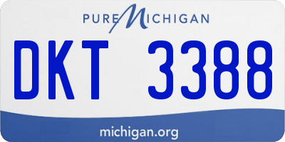 MI license plate DKT3388