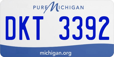 MI license plate DKT3392